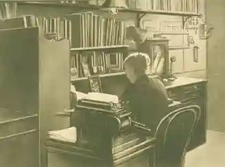 Ellen Swallow Richards at her desk
