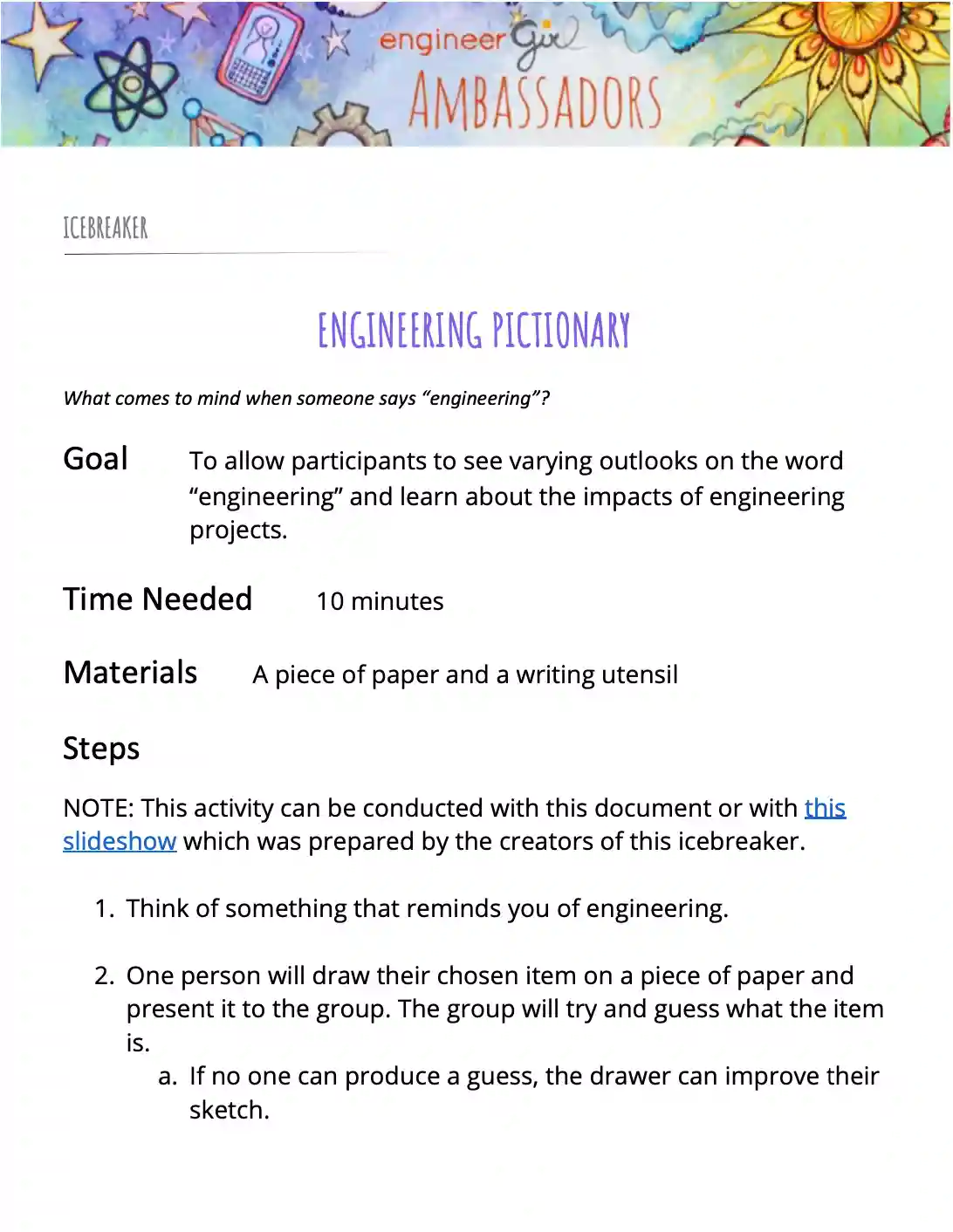 Engineering Pictionary Slides