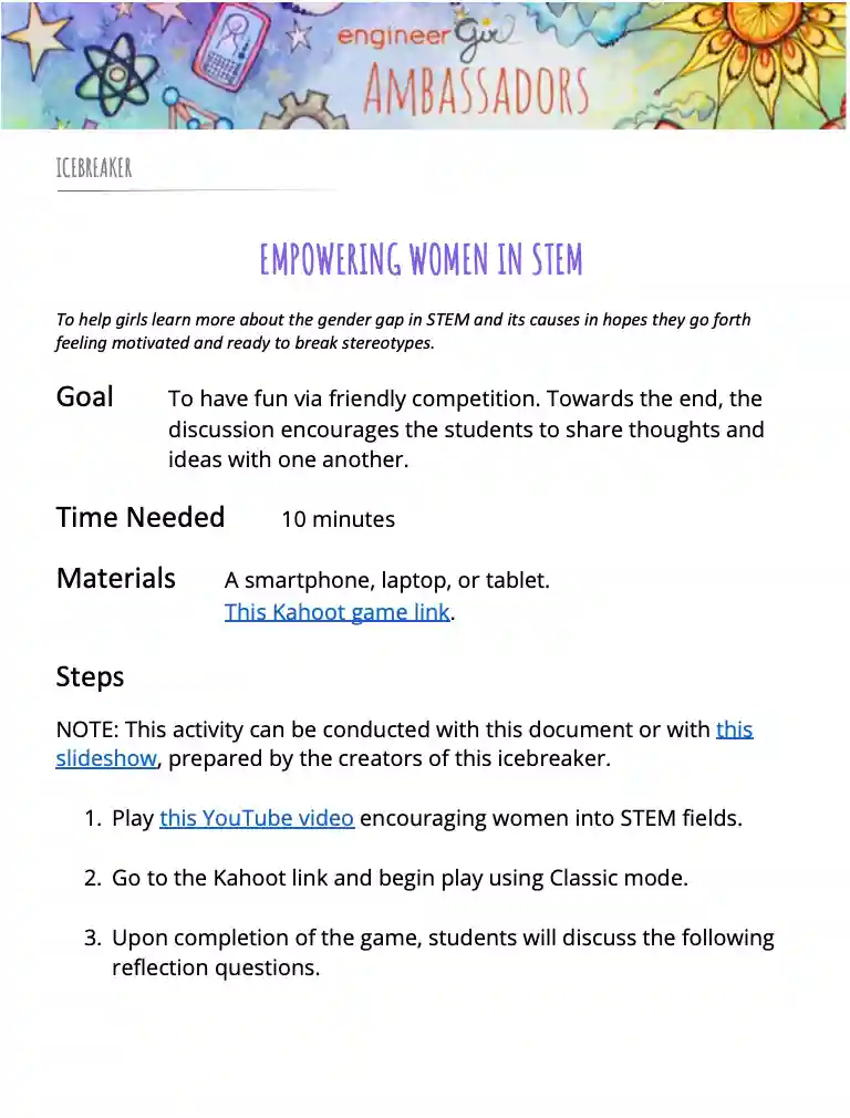 Empowering Women in STEM Title