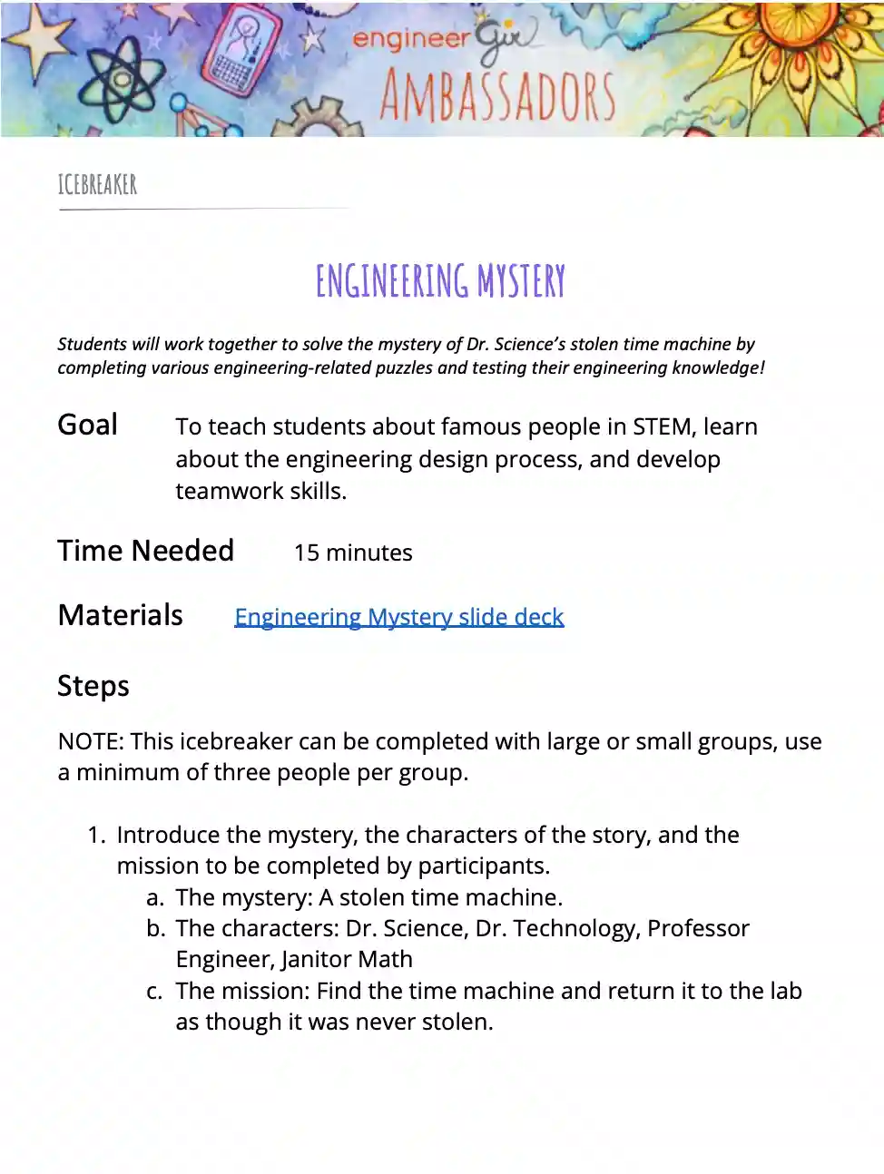 Engineering Mystery Title