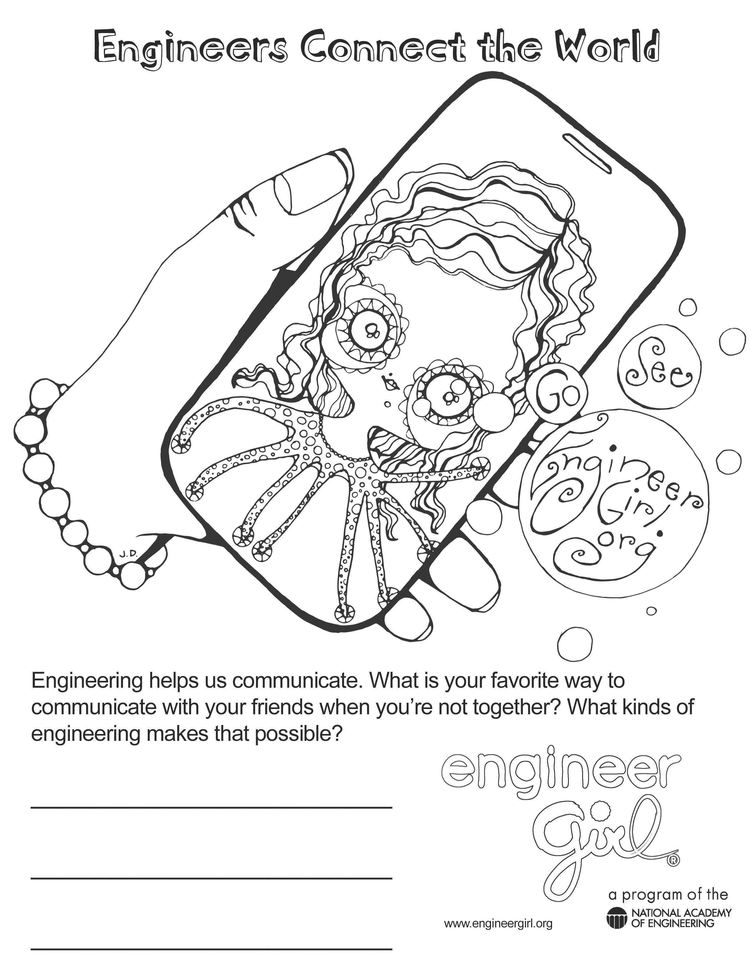 Communication Coloring Page image