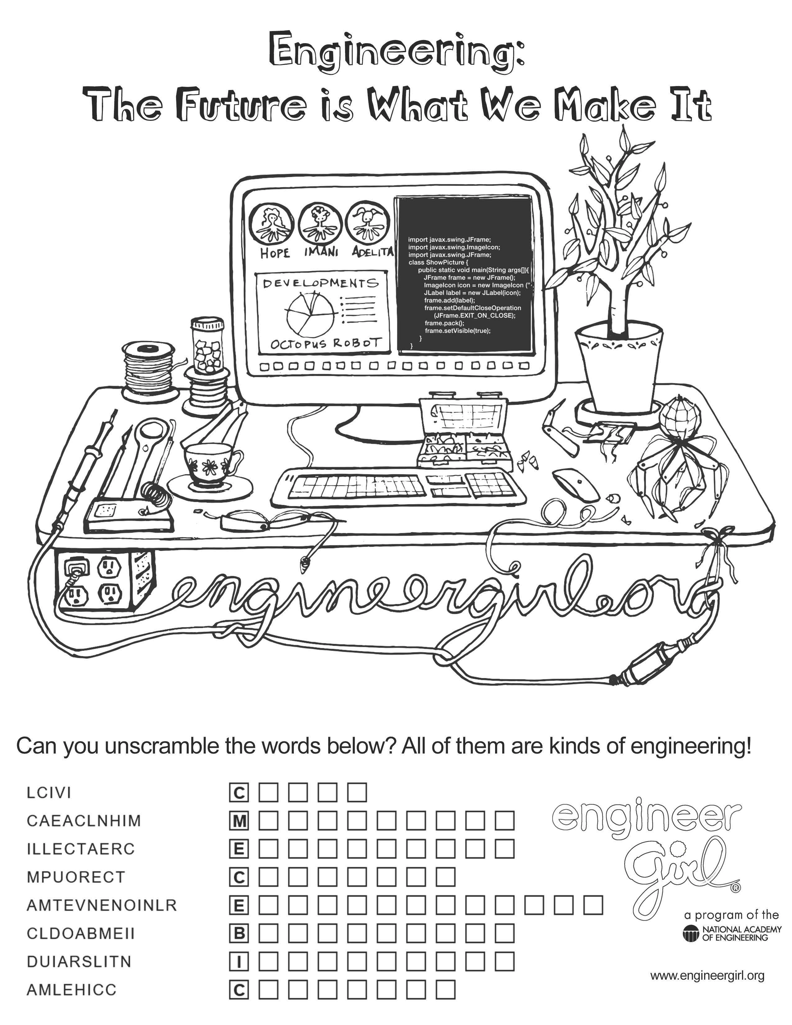 Computer Coloring Page image