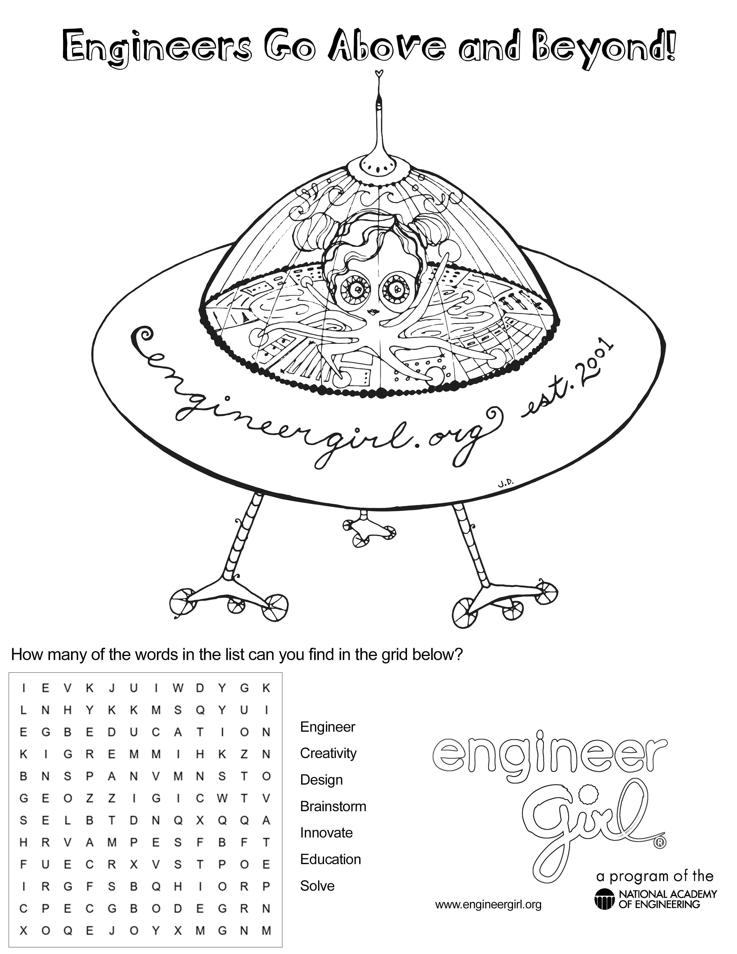 Space Coloring Page image