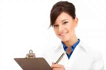 Woman with clipboard